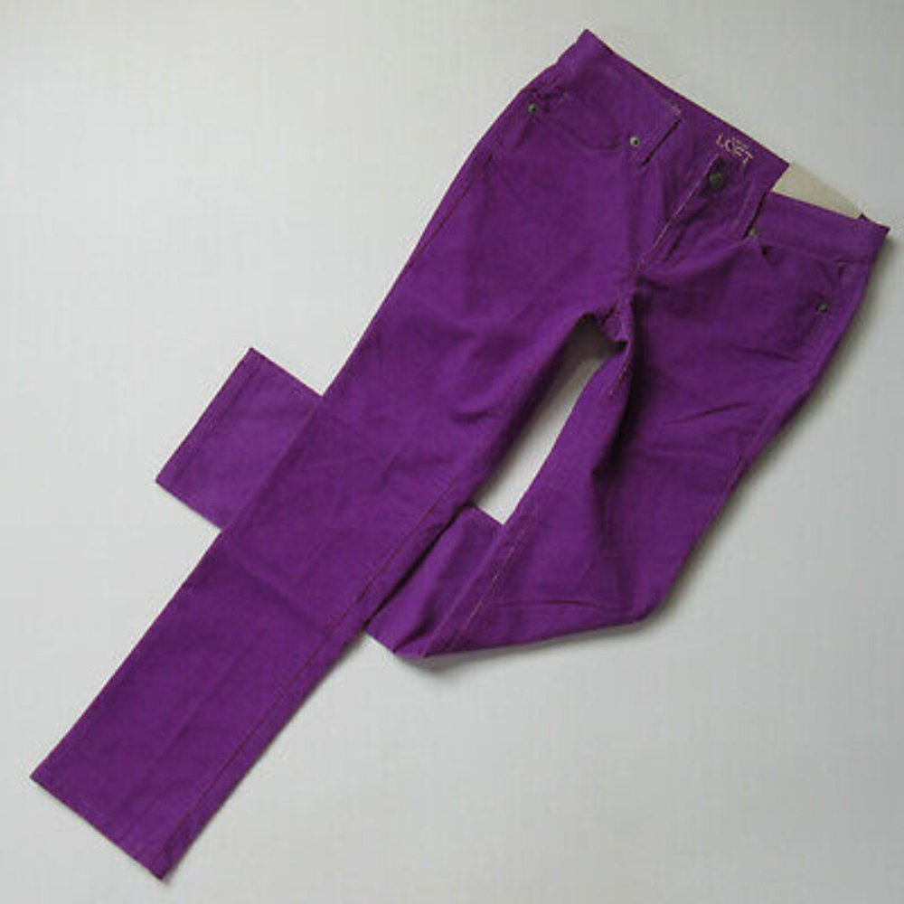Ann Taylor Loft Violet Velvet Pants, 2P